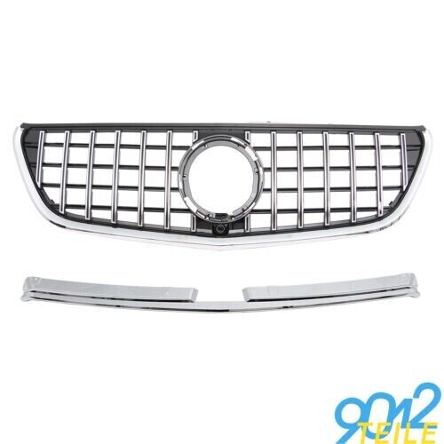 F&uuml;r Mercedes Gt Look Gitter Vito W447 19-21 Poliert Chrom Schwarz Heizk&ouml;rper