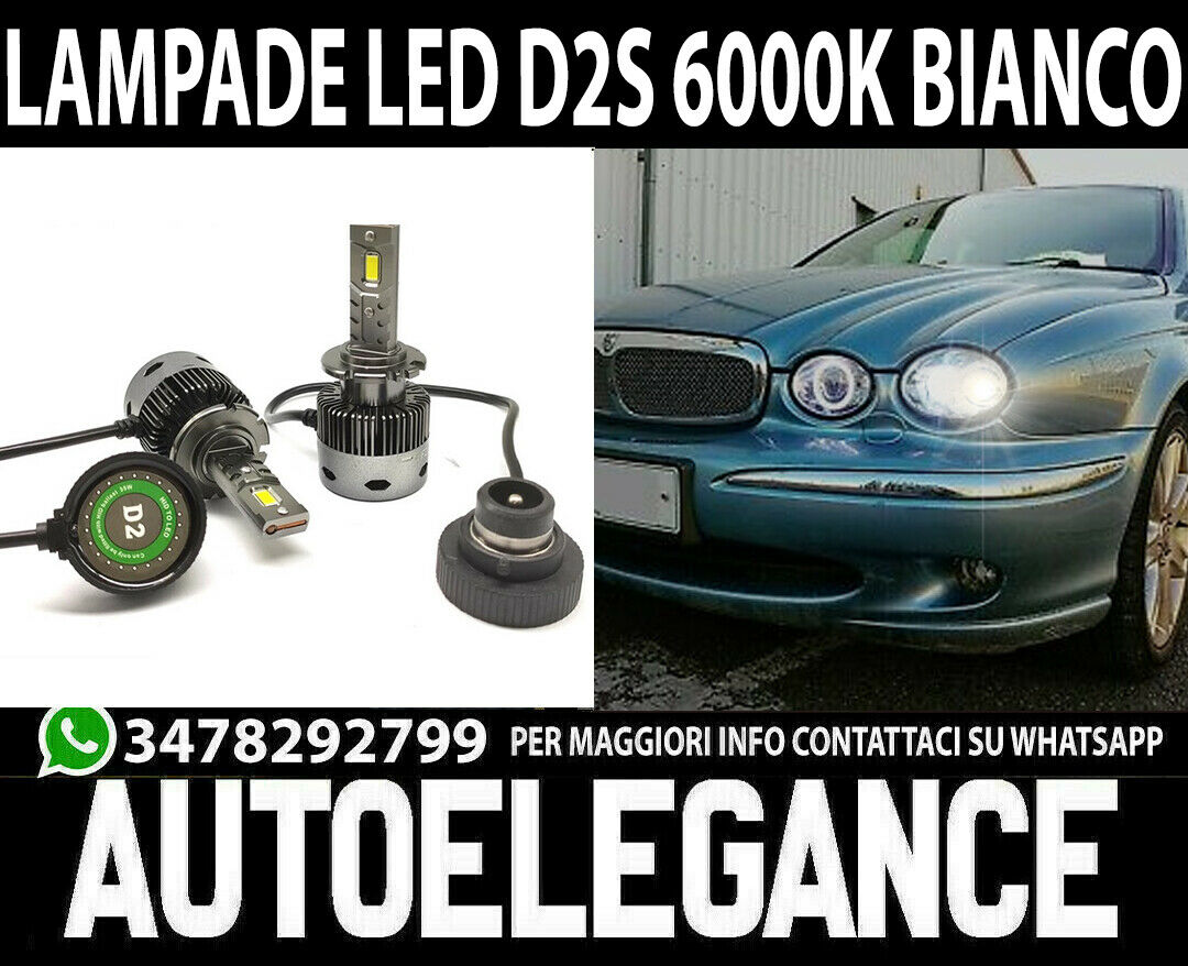 COPPIA LAMPADE D2S A LED 6000K BIANCO PER JAGUAR X-TYPE 12000LM CANBUS