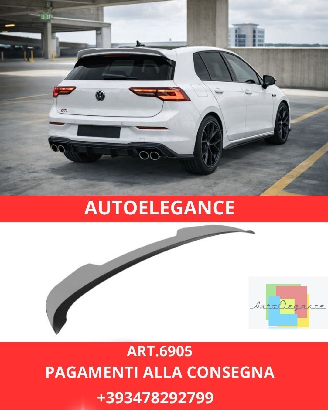 Art.-Nr. 6905 Dachspoiler passend für Volkswagen GTI/GTE/GTD/R-Line/R Mk8 20–2