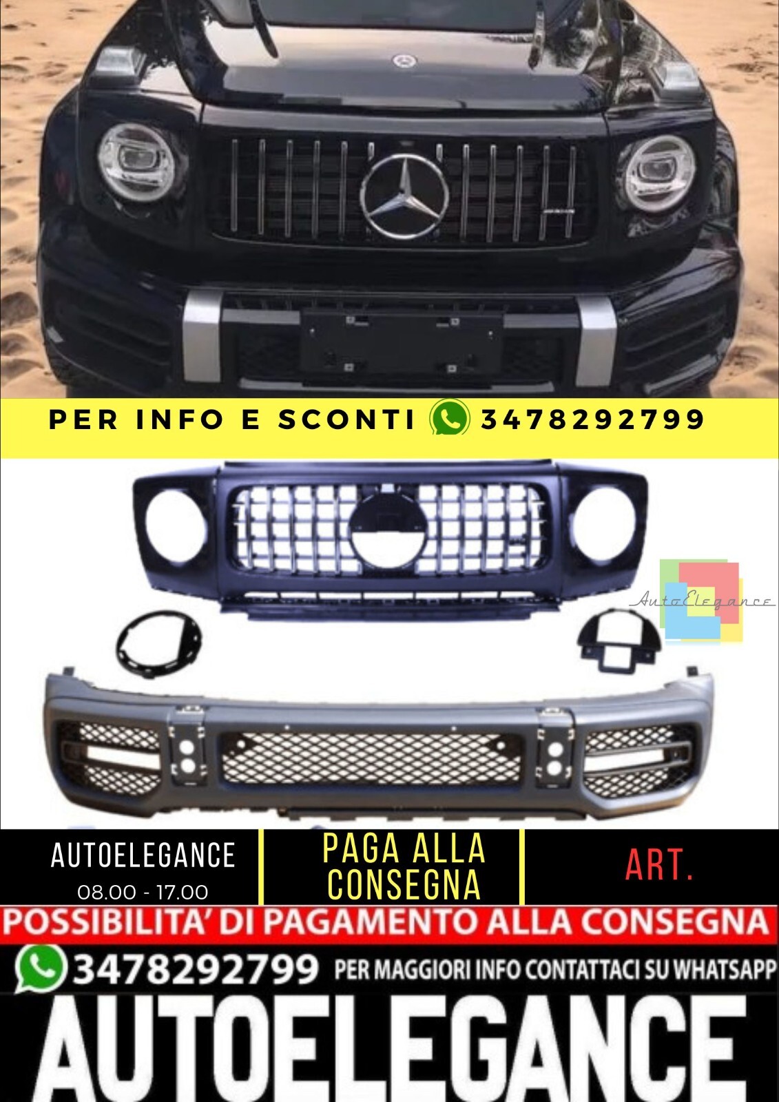 Cuerpo Compatible Con Mercedes Clase G W463 W464 2018+ Rejilla Cromada