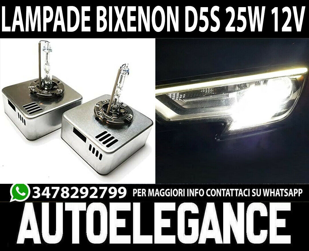 AUDI A3 8V FACELIFT COPPIA LAMPADE D5S 25W 12V RICAMBIO XENON 4300K BIANCO