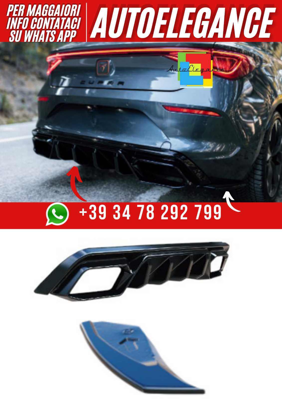 ART.2378 Difusor + Flap ART.2377 Cupra Leon MK1 2020-2024