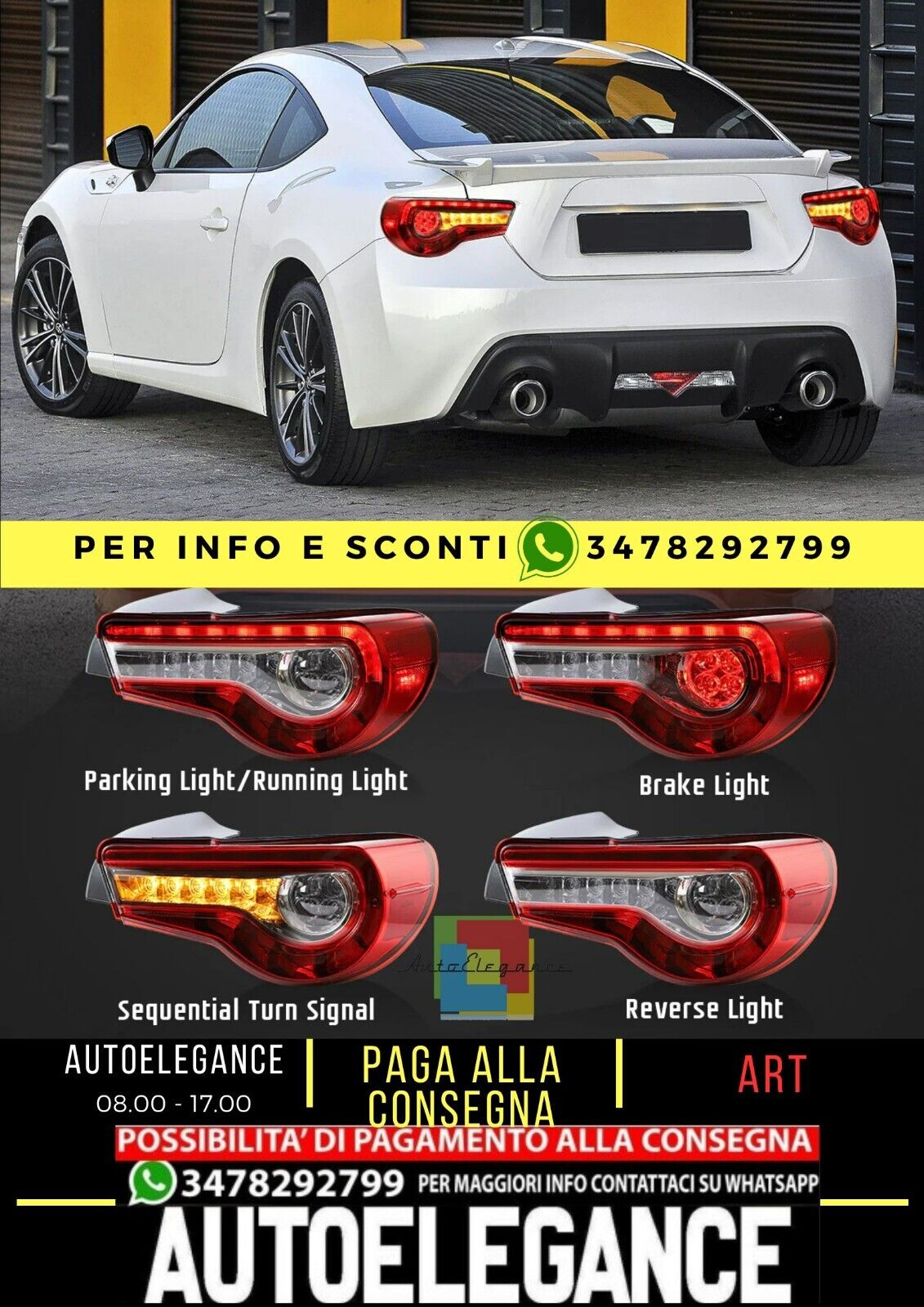Fanali posteriori a LED completi per Toyota GT86 2012-2020 Subaru BRZ 2013-2020