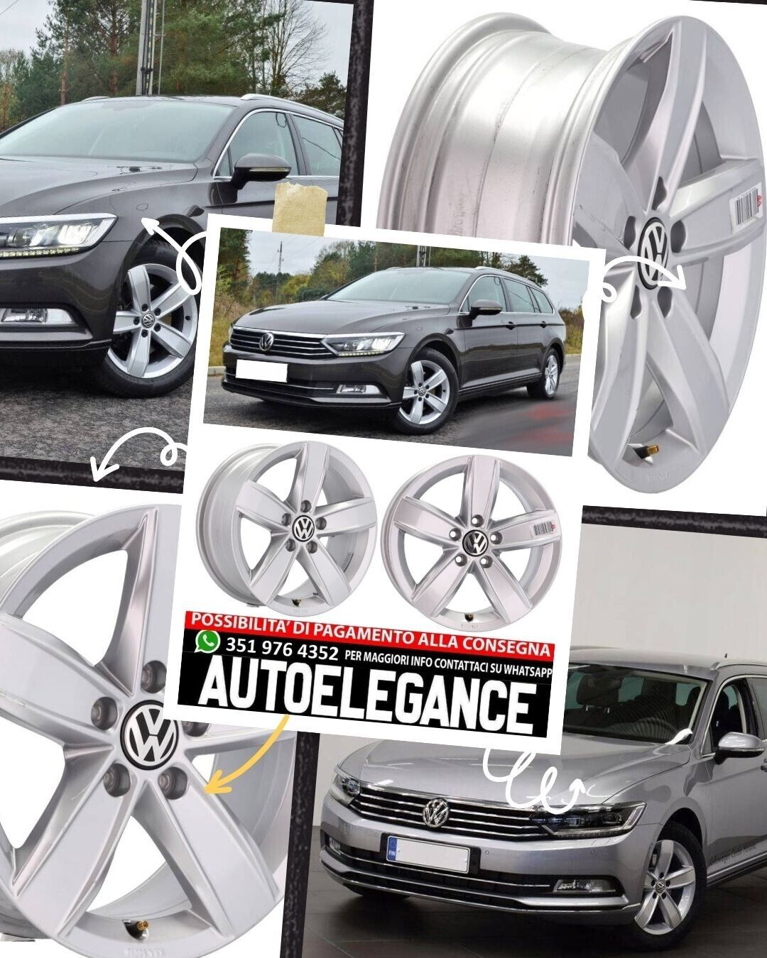 CERCHI CERCHIO IN LEGA 16"Adatto per AUDI