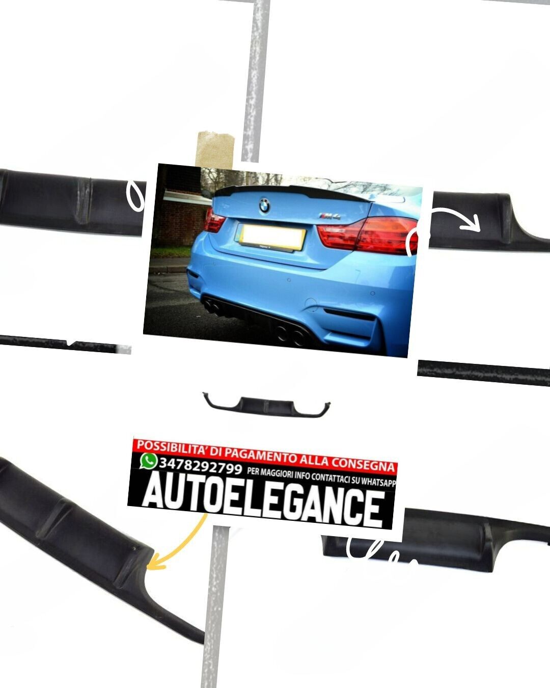 DIFFUSORE adatto per BMW M3/M4 F80/F82/F83 2013-2021