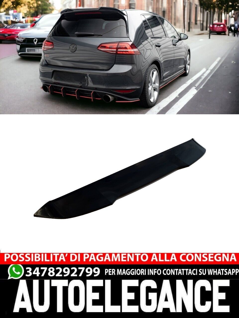 TAPPO SPOILER 3D VOLKSWAGEN GOLF R / R-LINE / GTI MK7