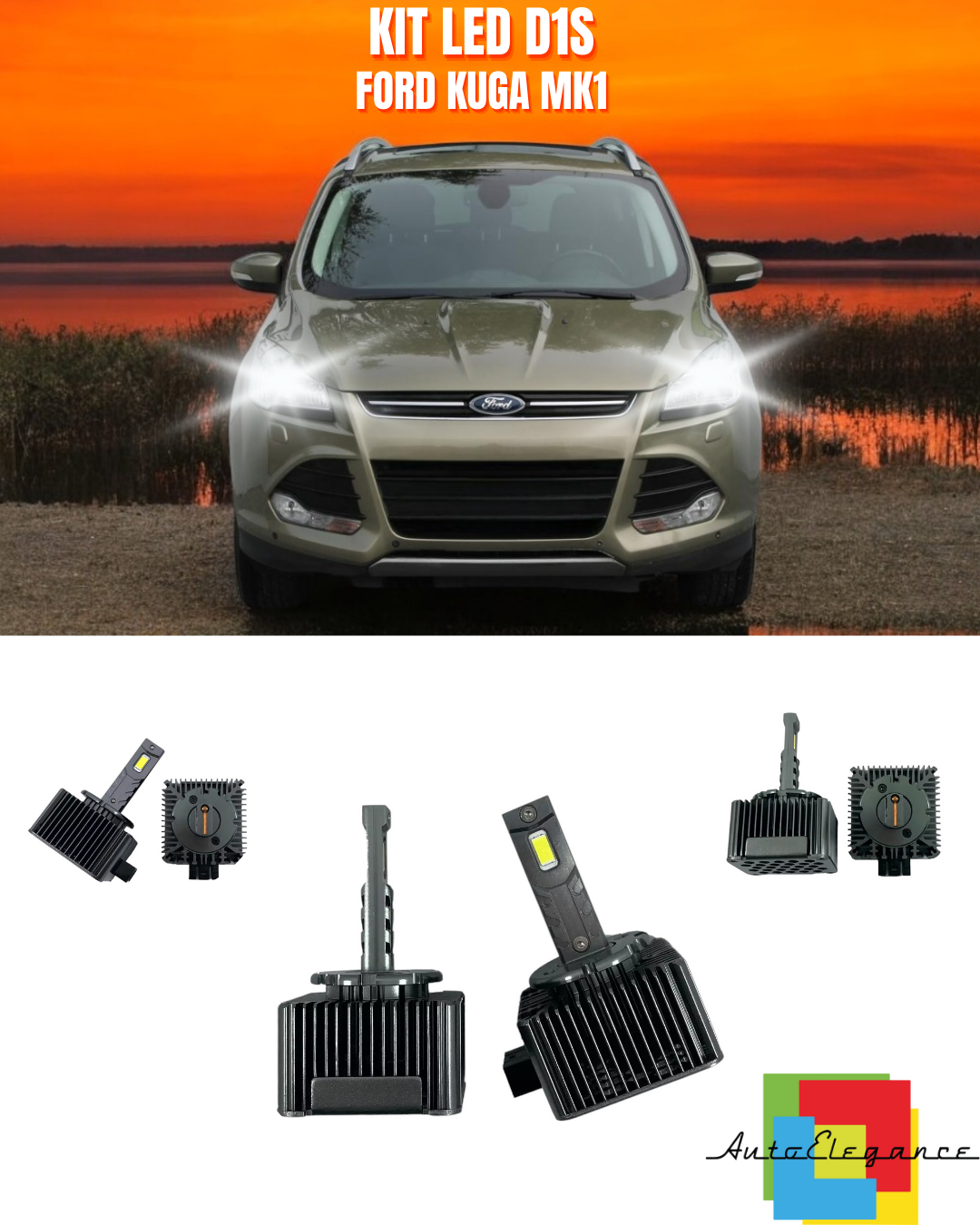 ⭐LAMPADE ANABBAGLIANTI D1S LED 6000K ADATTO PER FORD KUGA MK1⭐