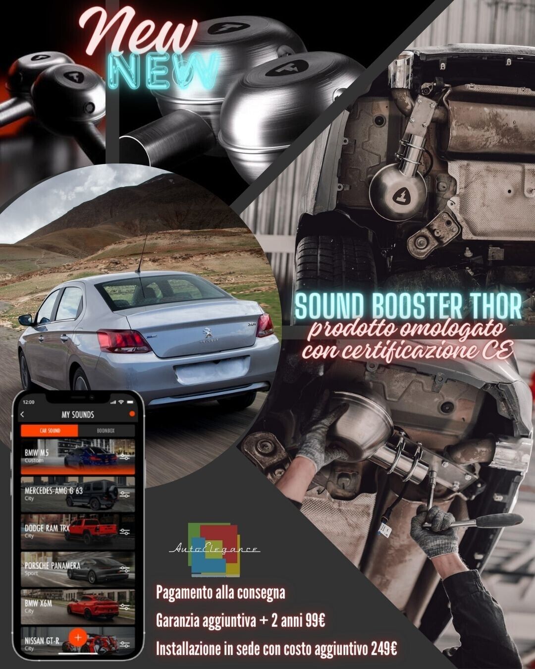 Sound Booster Thor Suono Sportivo Scarico adatto per PEUGEOT 301 08-23