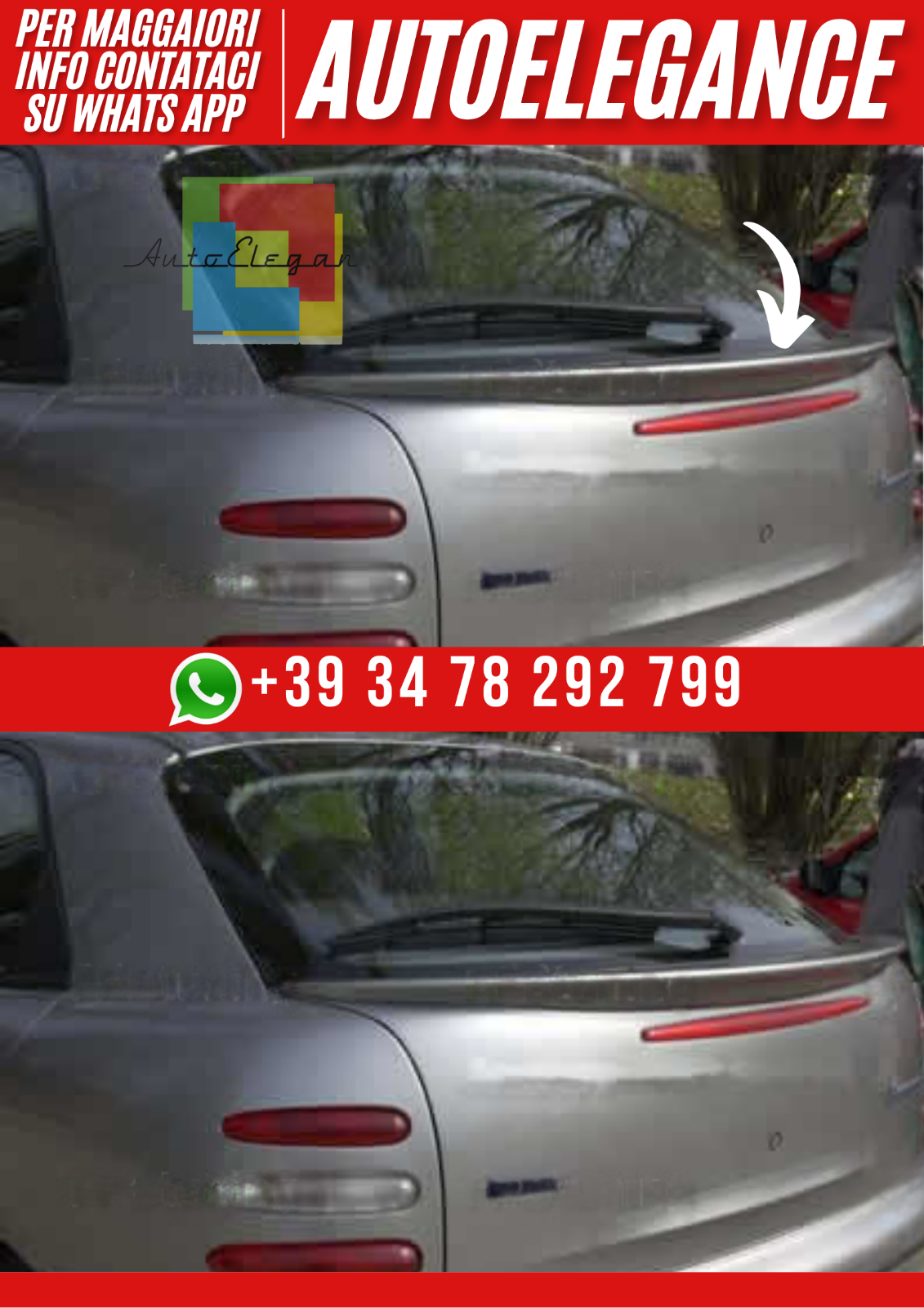 ??Spoiler Arri&egrave;re Ver. II Pour Hayon Compatible Avec Fiat Brava 1995&ndash;20??