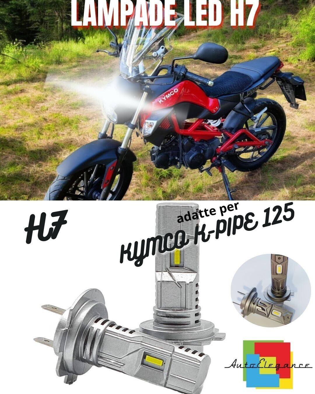 LAMPADA LED H7 CANBUS PER ANABBAGLIANTE PER KYMCO K-PIPE 125 6000K BIANCO