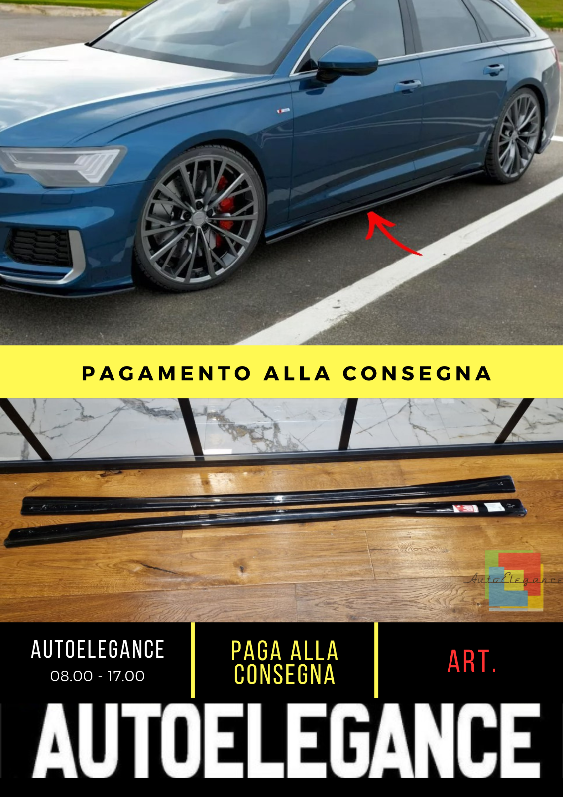 ?Seitliche Minir&ouml;cke Schwarz Gl&auml;nzend ABS F&uuml;r Audi S6/A6 S Line C8 2019+?