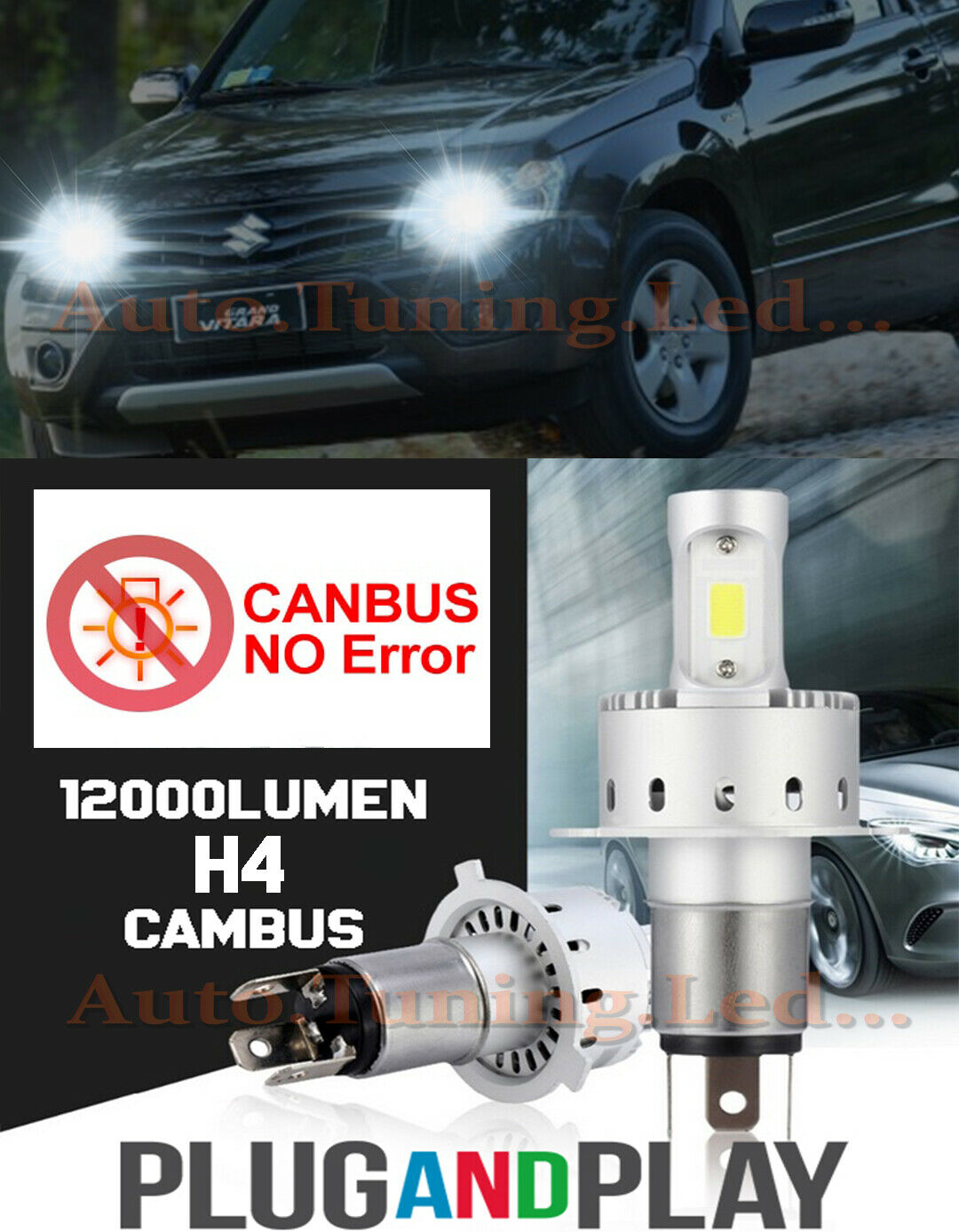KIT LAMPADE H4 BI-LED LED SUZUKI GRAN VITARA NO AVARIA 12.000LM CAMBUS
