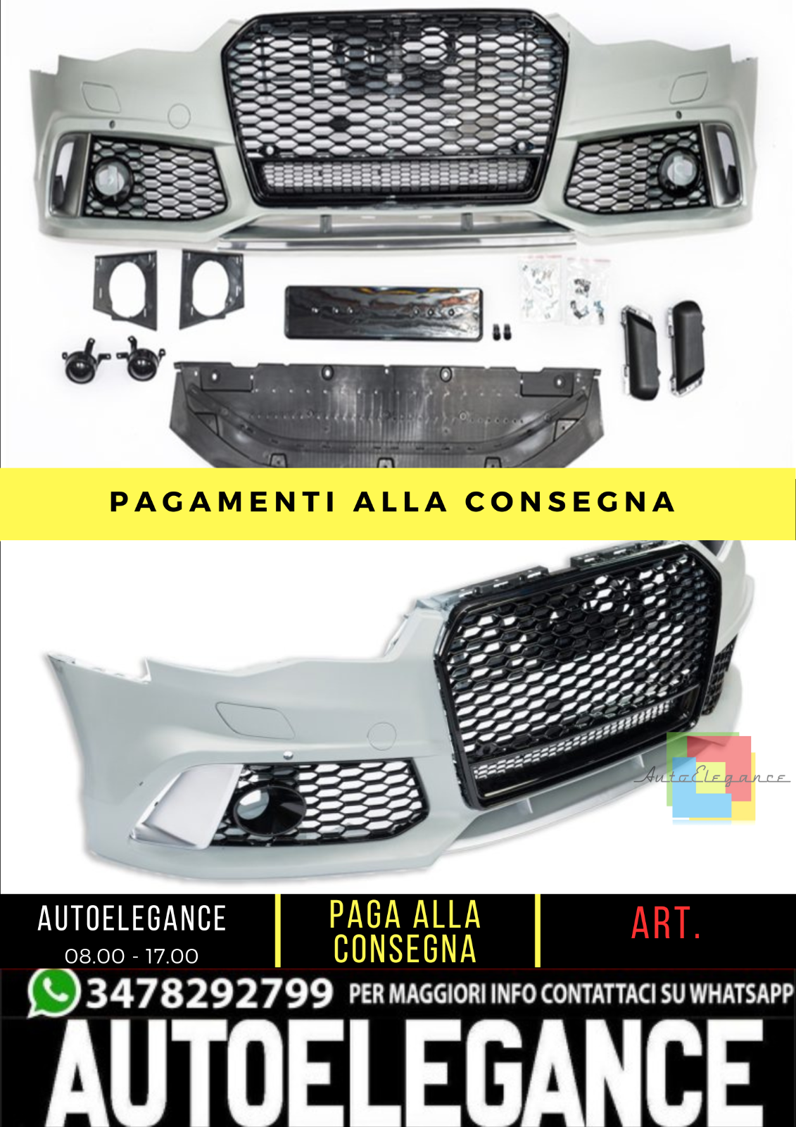Parachoques Delantero RS6 Look Para Audi A6 C7 (4G) Berlina Facelift (15-18)