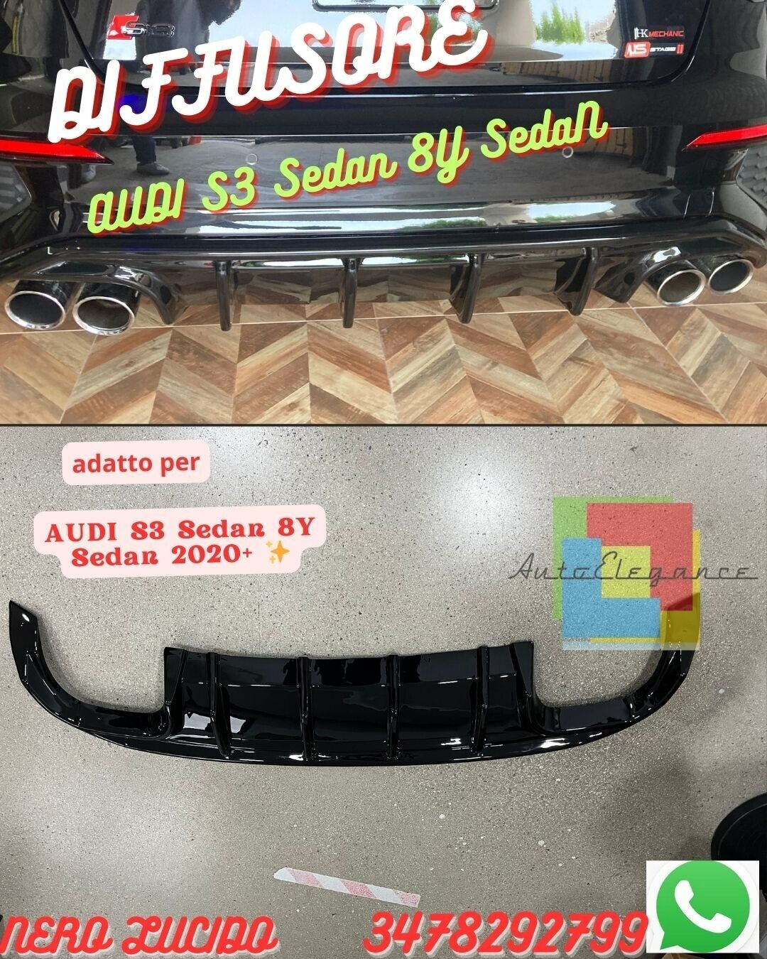 ?DIFFUSOR GEEIGNET F&Uuml;R AUDI S3 Limousine 8Y Limousine 2020+ ?