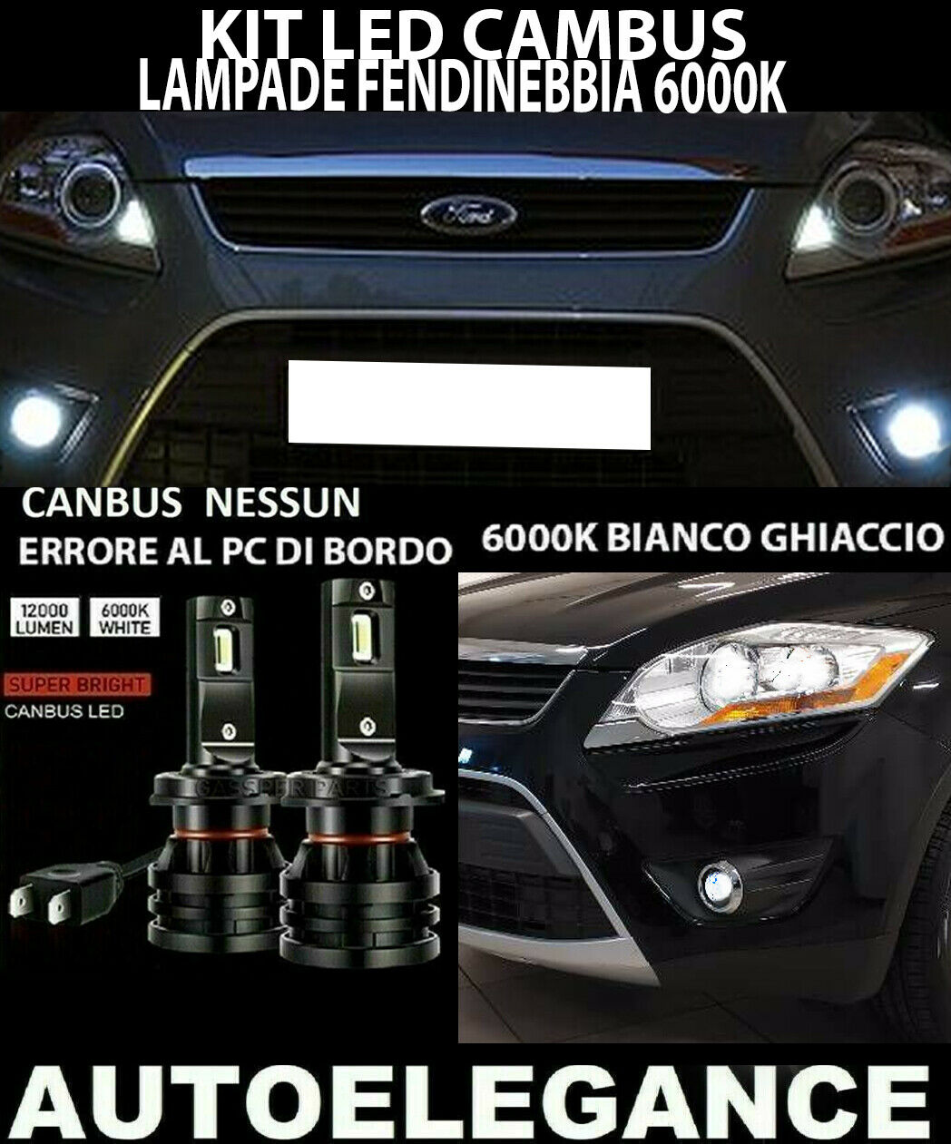 FORD KUGA MK1 I LAMPADE FENDINEBBIA LED 10.000LM CAMBUS - AT