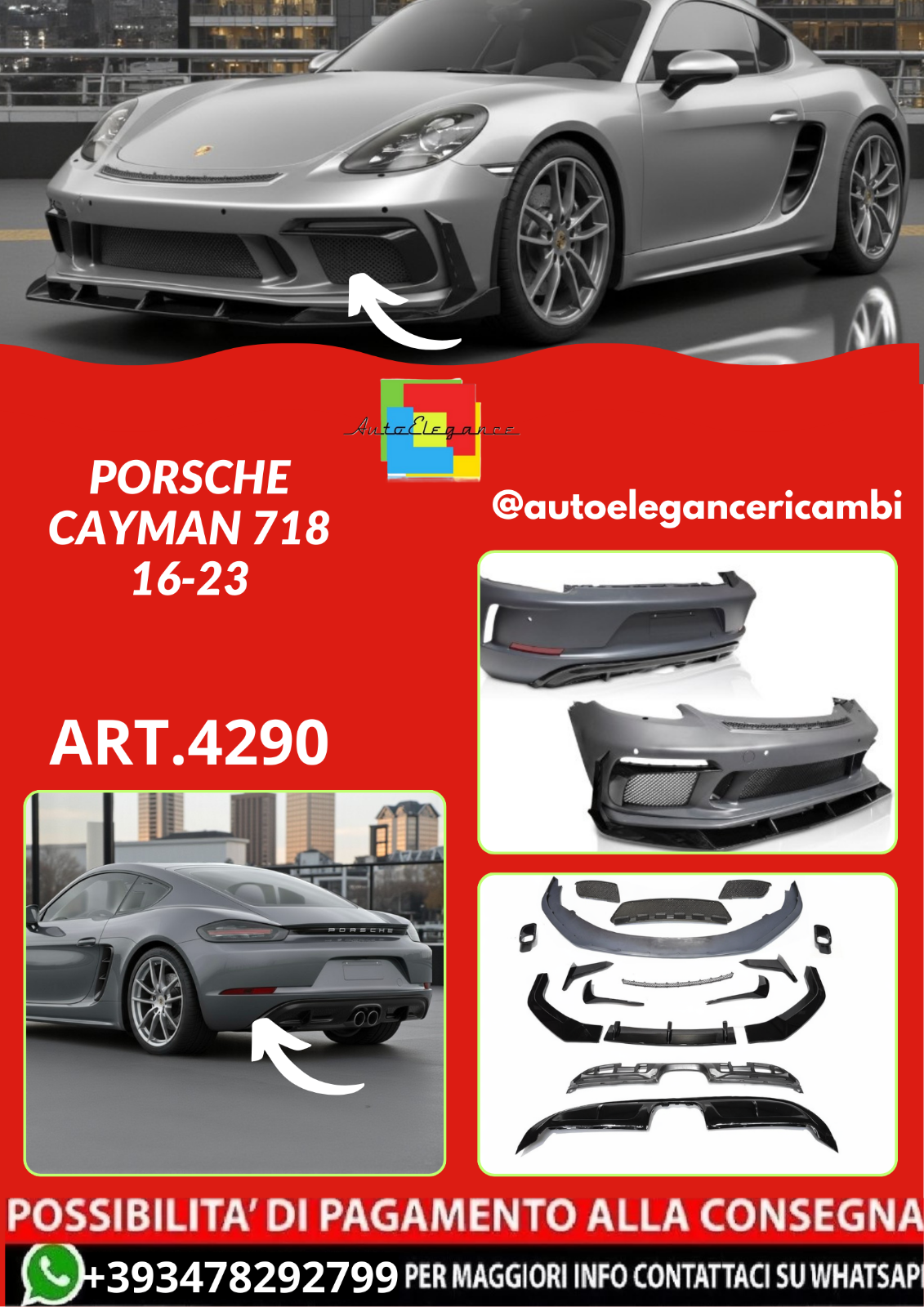 ART.4290 BODYKIT PORSCHE CAYMAN 718 16-23