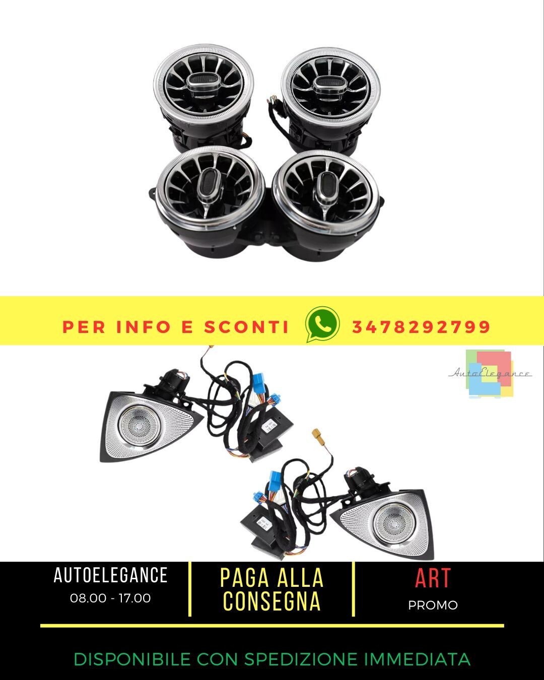 ? Set Grids 64 Farben LED Rotierend Tweeter Anschluss Abdeckung f&uuml;r MERCEDES S