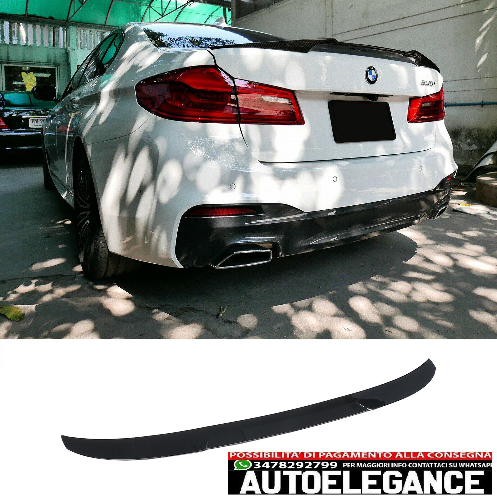 Rear Spoiler F&uuml;r BMW 5 Serie G30 Limousine Gloss Black Gemalt M4 Look Rear Wing