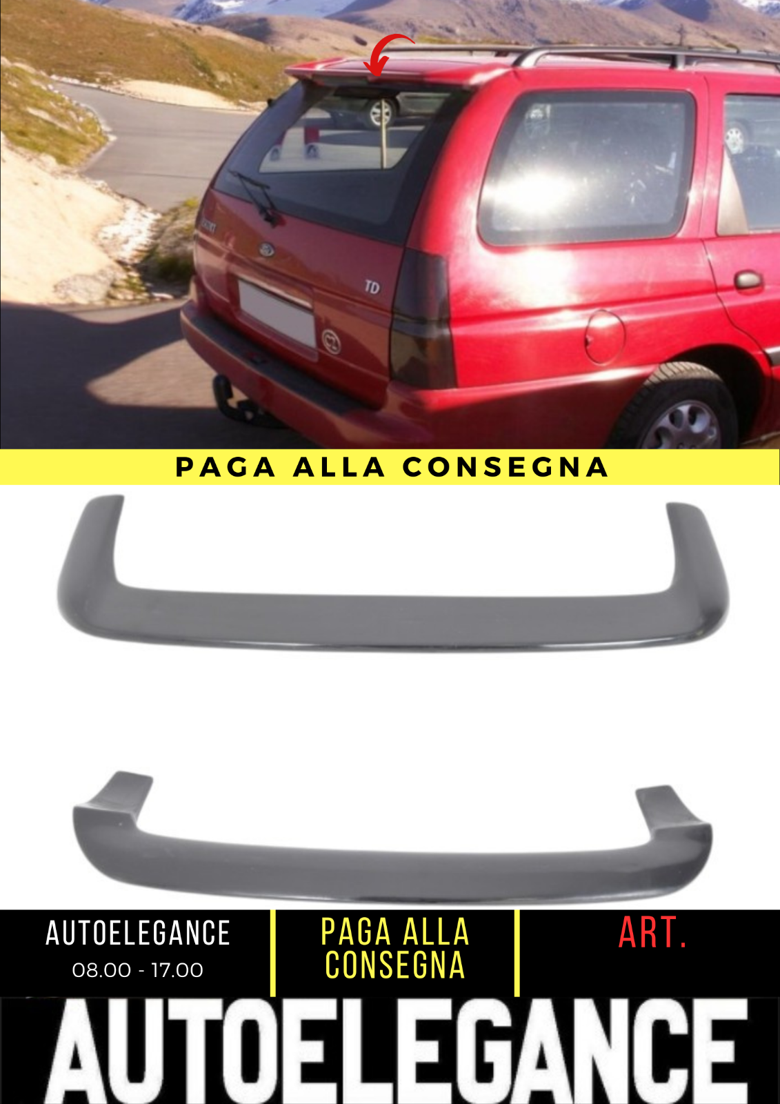 ?? SPOILER POSTERIORE ADATTO PER FORD ESCORT KOMBI 1992-2000 ??