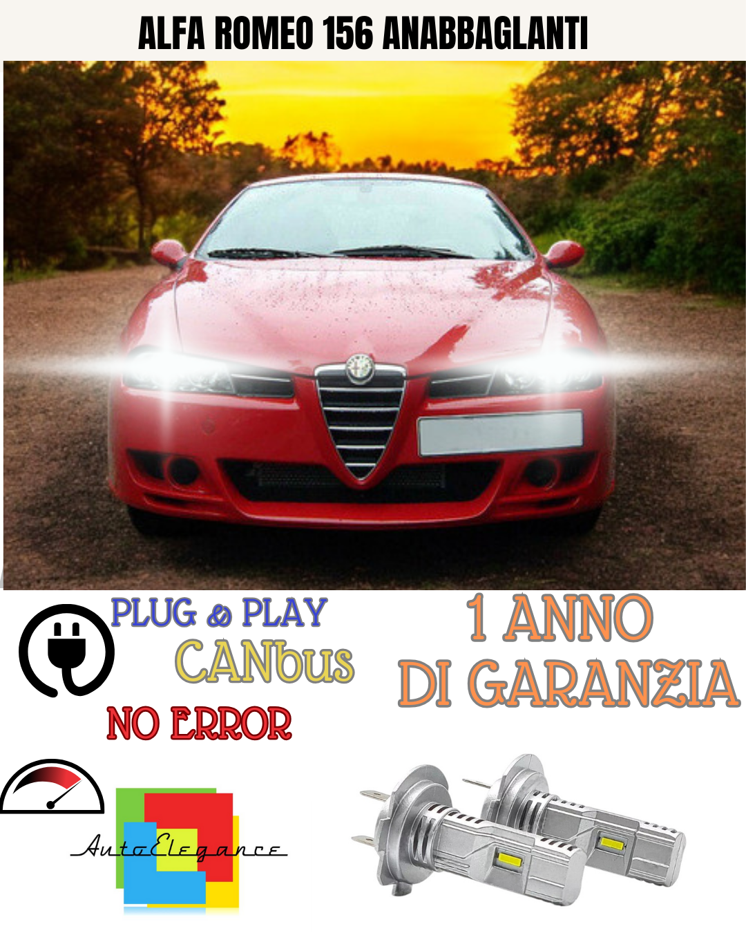 ?KIT LED ALFA ROMEO 156 PRE-RESTYLING H7 6000K BIANCO ANABBAGLIANTI ?