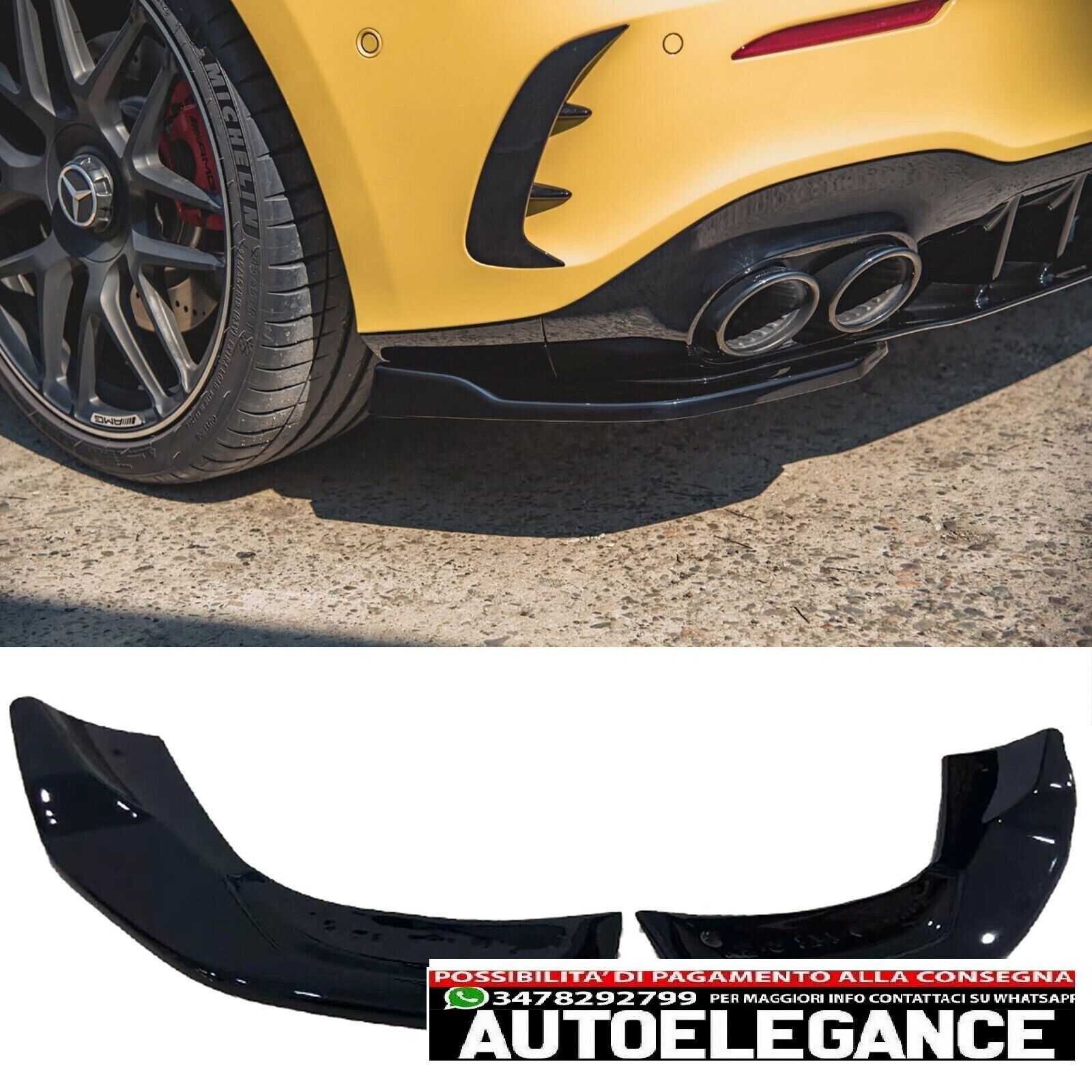 PARACHOQUES TRASERO SPLITTER DIFUSOR TRASERO DELANTAL PARA MERCEDES W177 A45 S N