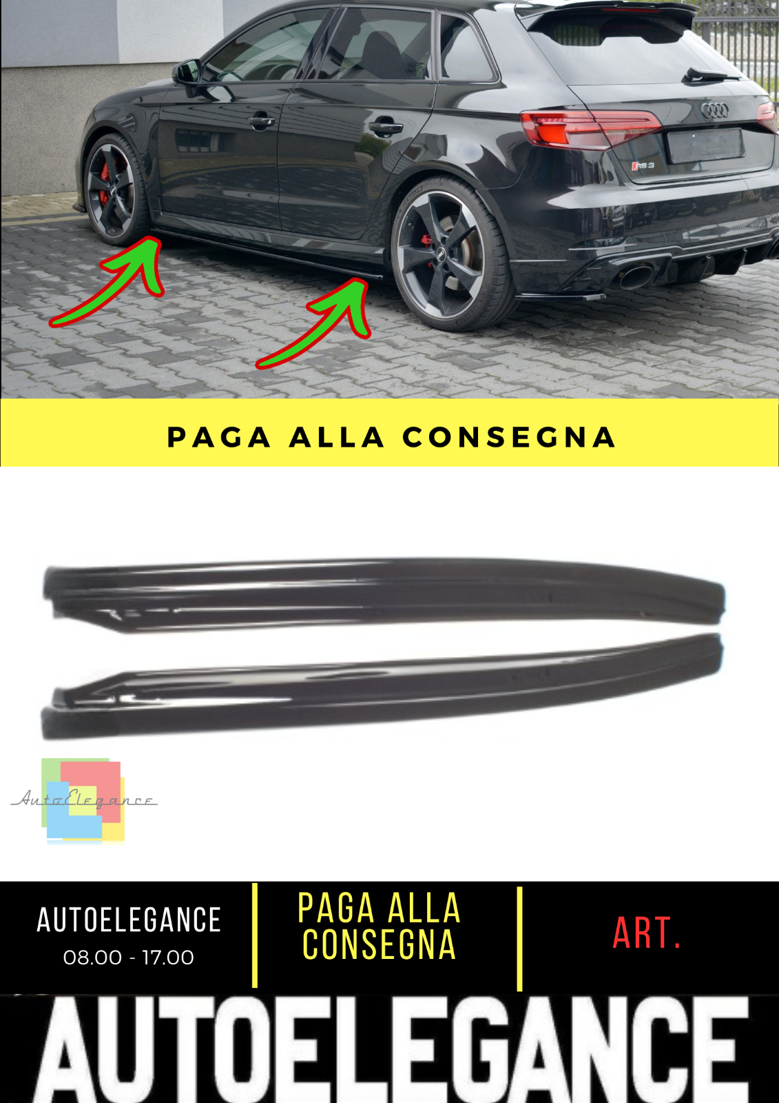 ?Sotto Minigonne Laterali adatto per Audi RS3 8V FL Sportback?