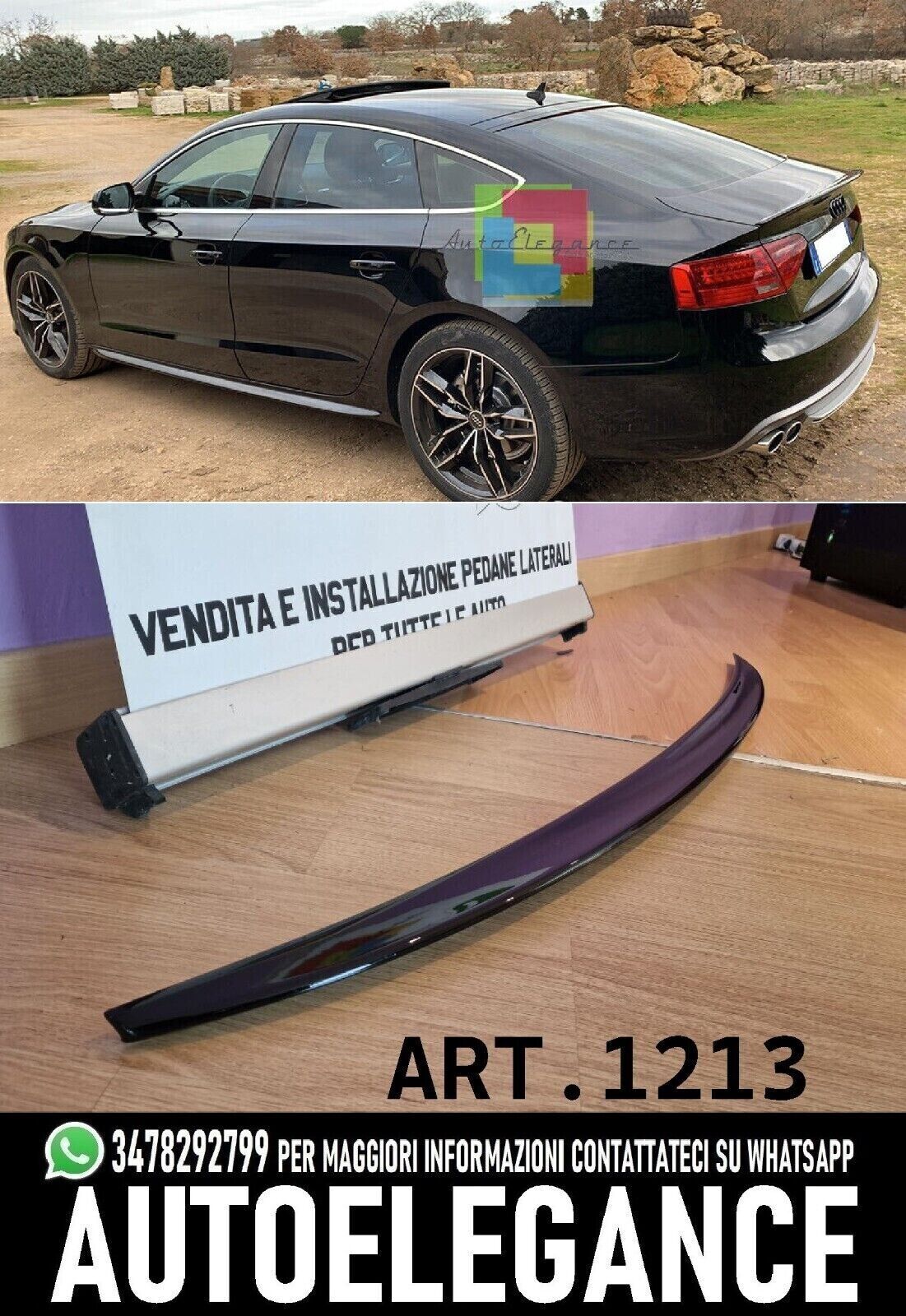 ALERÓN MALETERO PARA AUDI A5 8T 2007-2016 SPORTBACK NEGRO BRILLO