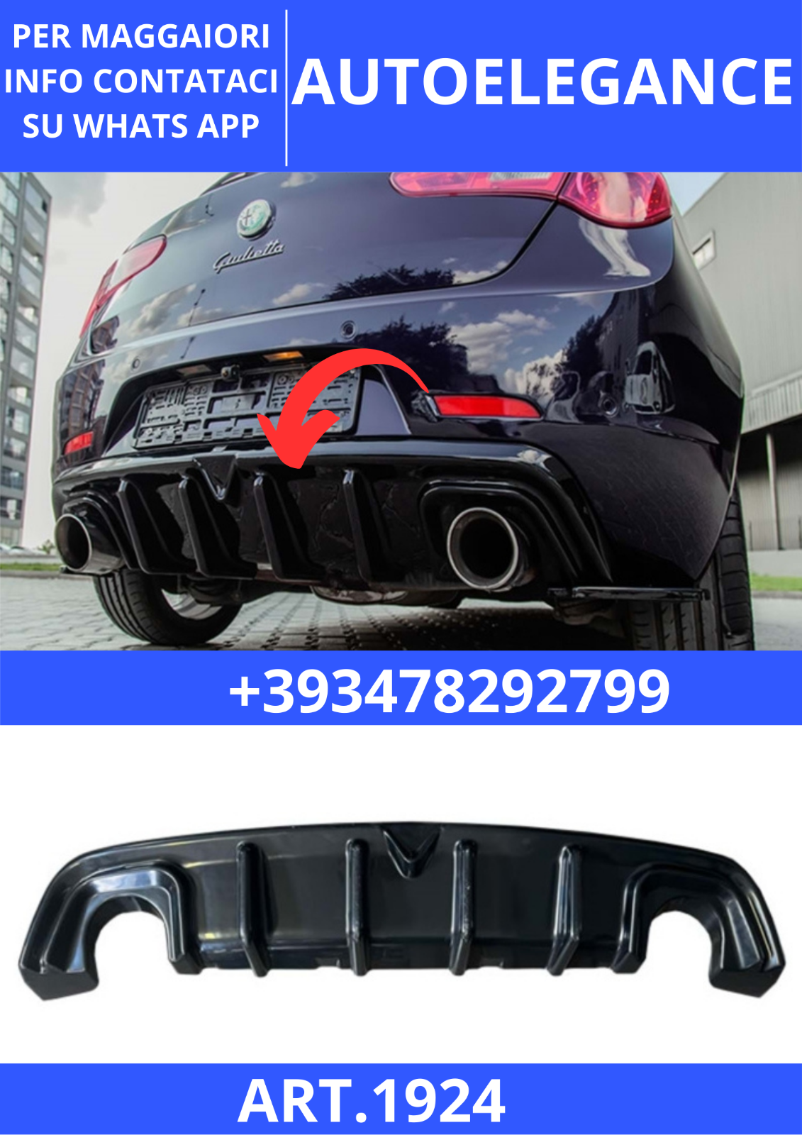 Art. 1924 Diffuseur Giulietta Noir Poli Look Tuning