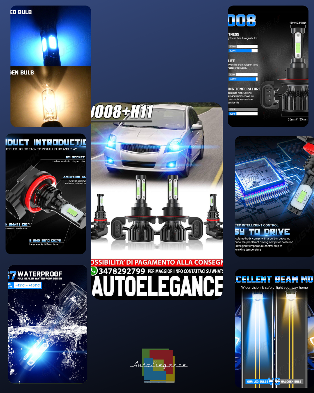 F&uuml;r Nissan Sentra2004-2012Faro Led- Alto / Niedrig + Gl&uuml;hbirnen