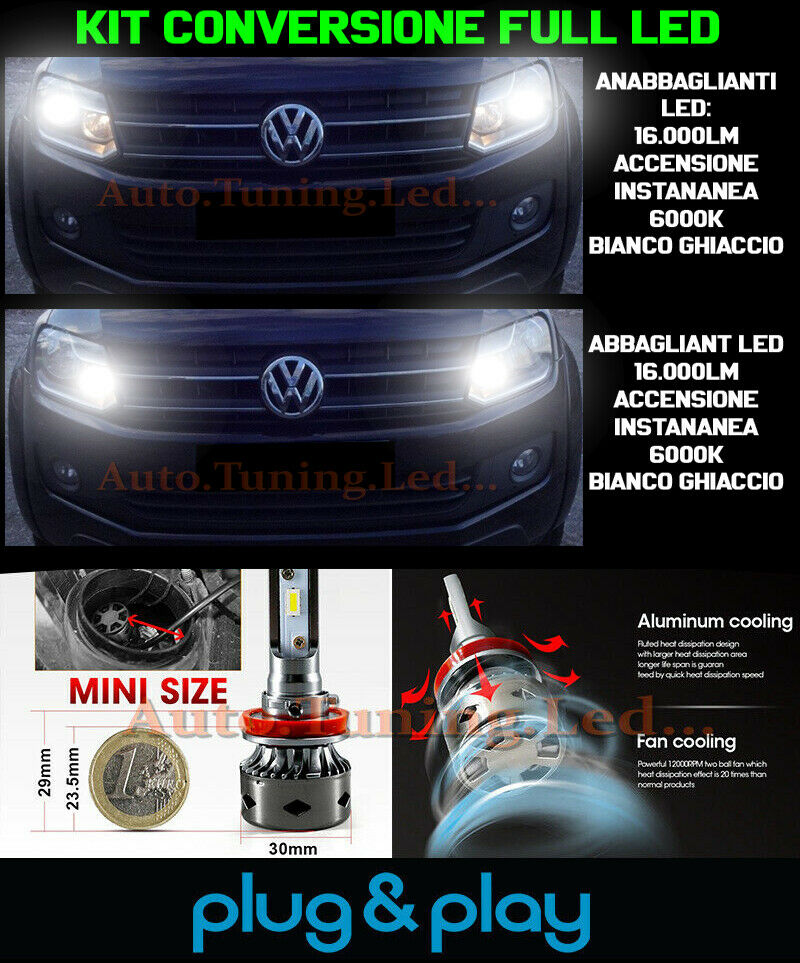 Ampoules Croisement + Route Journ&eacute;e VW Amarok No Diagnostic 16.000LM
