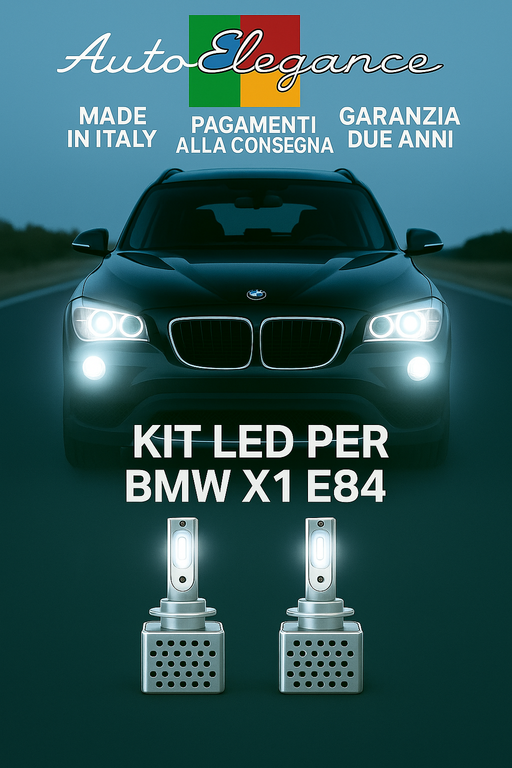 Set LED D1S 6000K Abblendlicht + Nebelscheinwerfer f&uuml;r BMW X1 Wei&szlig; Canbus