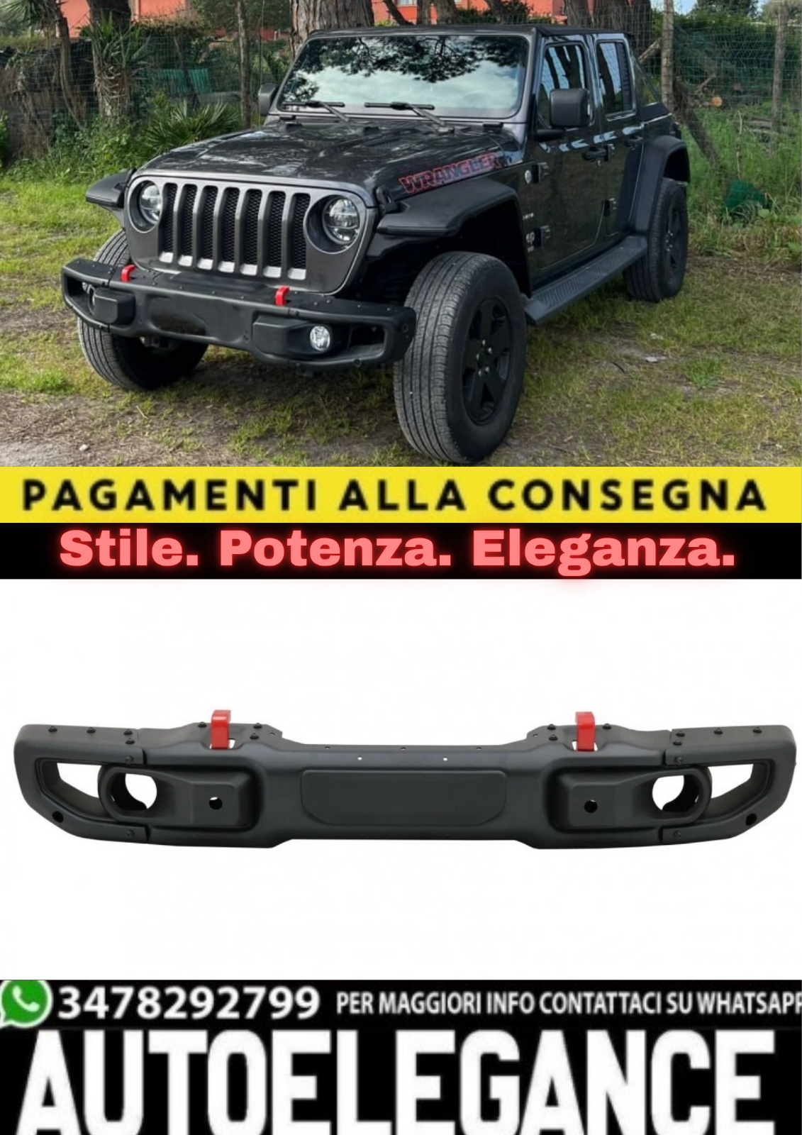 1860?Parachoques Delantero Compatible Con JEEP WRANGLER JL 2018+ LOOK ?
