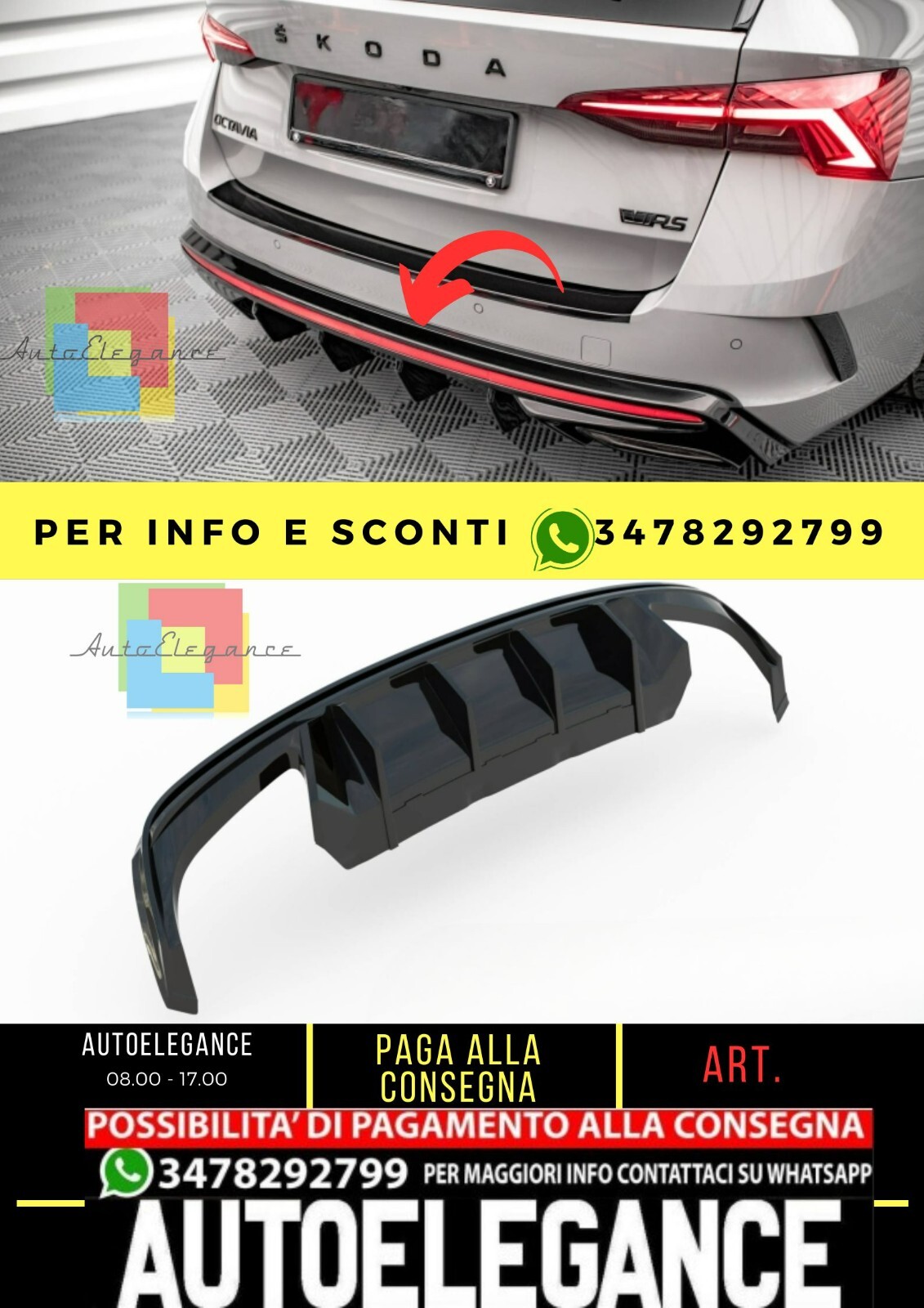 Diffusor Octavia Mk4 Max / Von 2020 IN Dann ( R+L Dual Output)