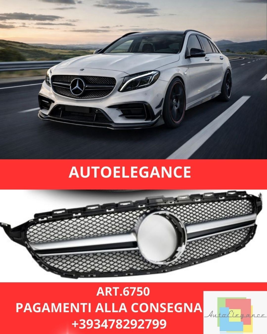 ART.6750 Parrilla deportiva adecuada para Mercedes W205 C 2014+