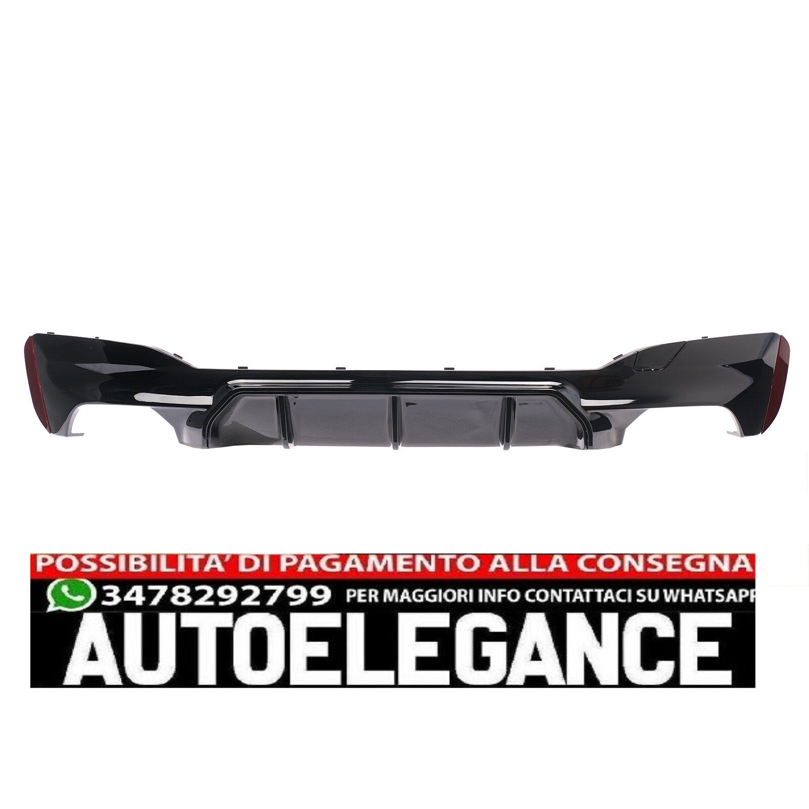 Rear diffuser exhaust trim for BMW 5er G30 G31 FACELIFT GLOSS BLACK