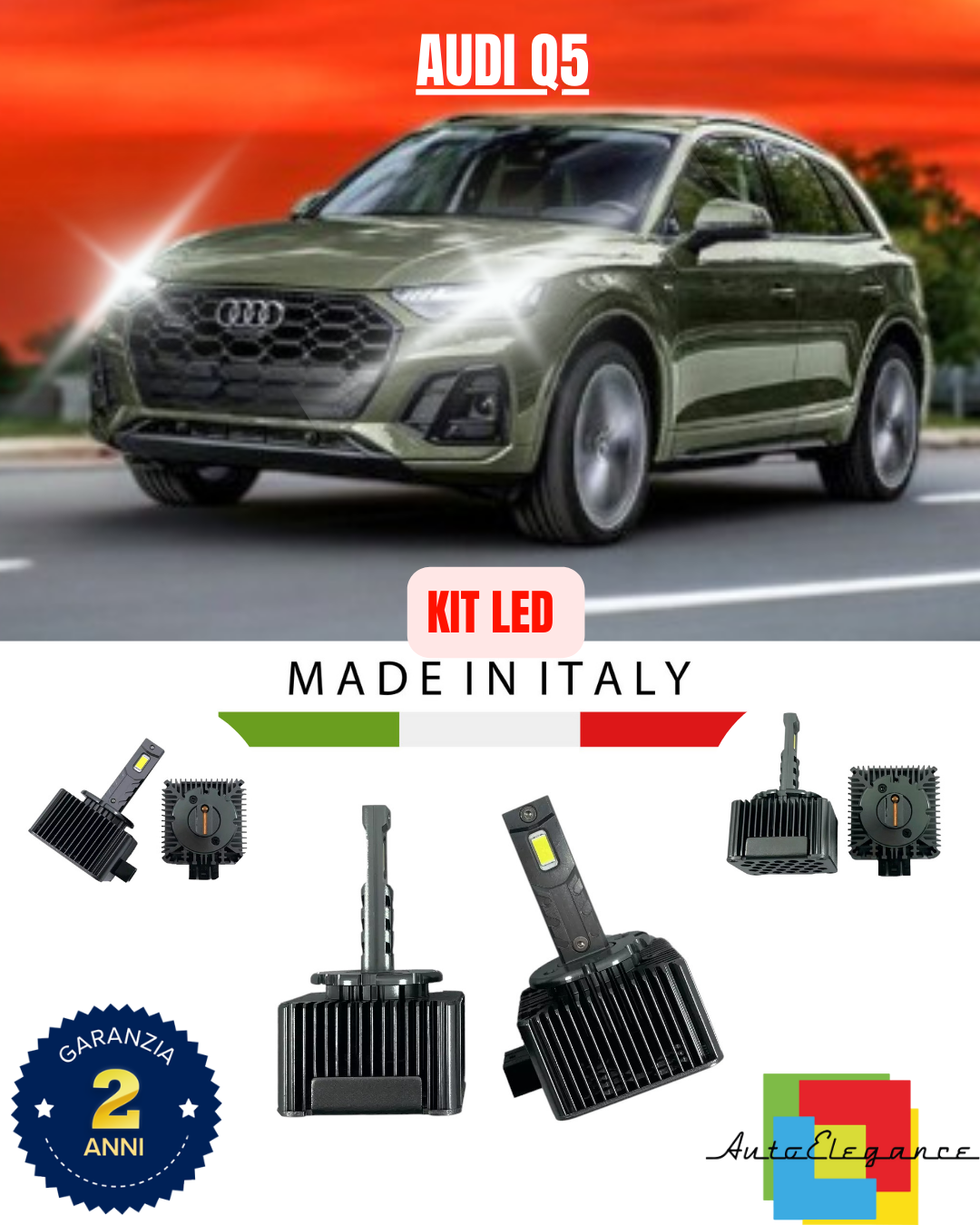 ?? LAMPADE ANABBAGLIANTI D5S KIT LED 6000K ADATTO PER  AUDI Q5 ??