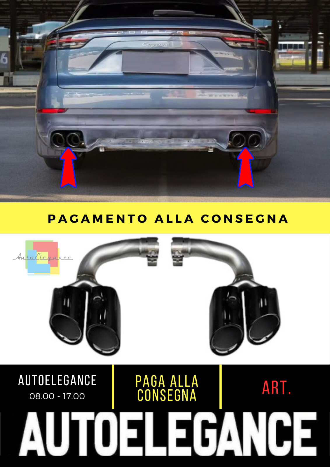 ⭐TERMINALI DI SCARICO SPORTIVI ADATTO PER Porsche Cayenne 18⭐