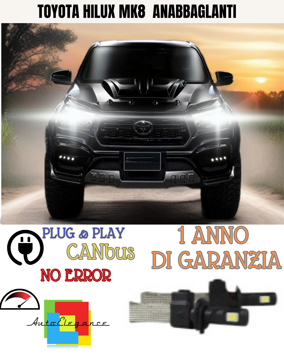 ?KIT LED TOYOTA HILUX MK8  H11 6000K BIANCO ANABBAGLIANTI ?