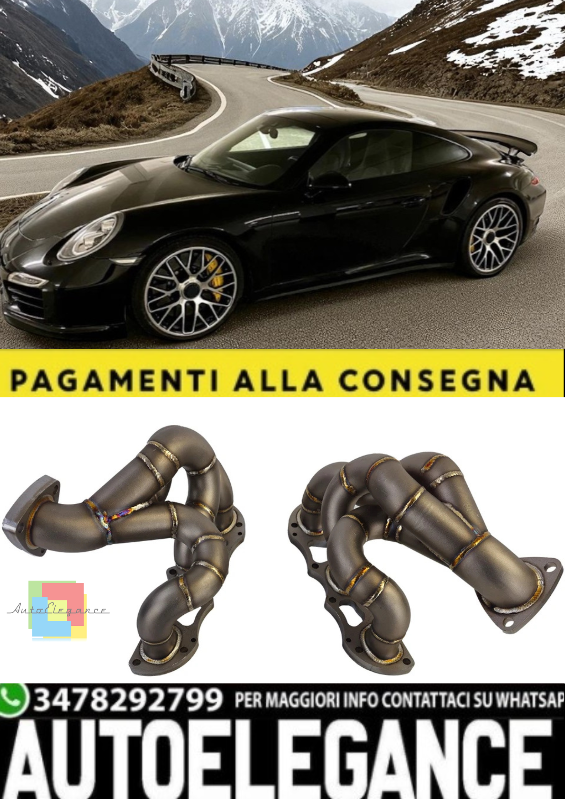 Kr&uuml;mmer Racing aus Edelstahl f&uuml;r Porsche 991.2 Turbo/Turbo S 3.8L