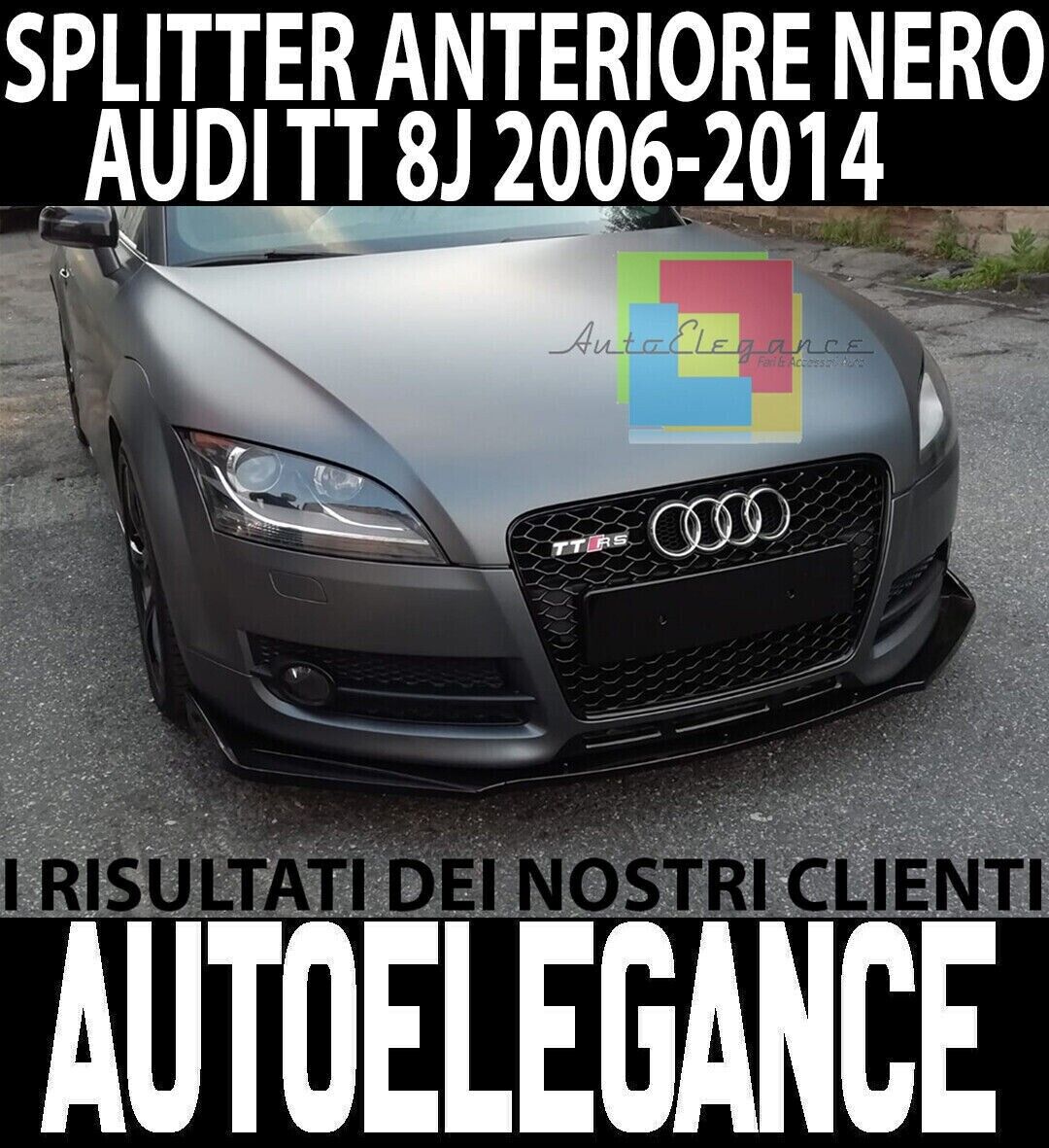 LABIO PARACHOQUES DELANTERO AUDI TT 8J SPORT ABS NEGRO SPLITTER STT RSTT