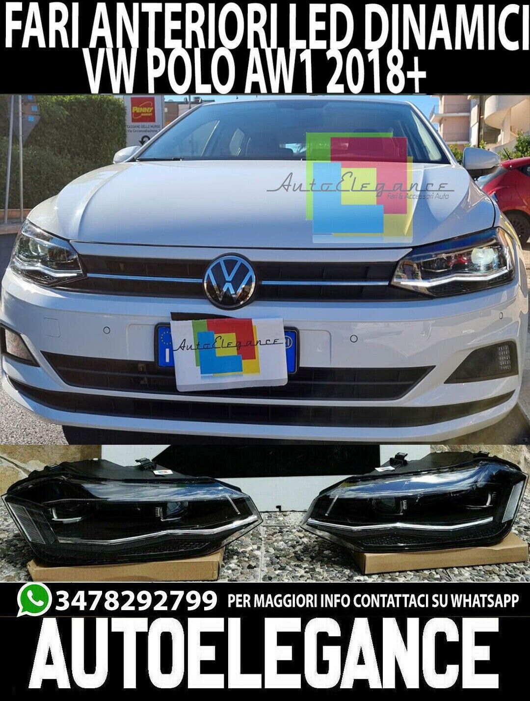 LUCES DE CONDUCCI&Oacute;N DIURNA FULL LED BLANCAS PARA VW POLO AW1 2017+ PAR DE FAROS