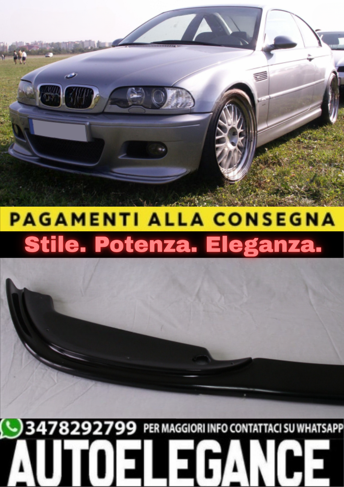 SPOILER / DIFFUSORE ANTERIORE ADATTO PER BMW E46 M3