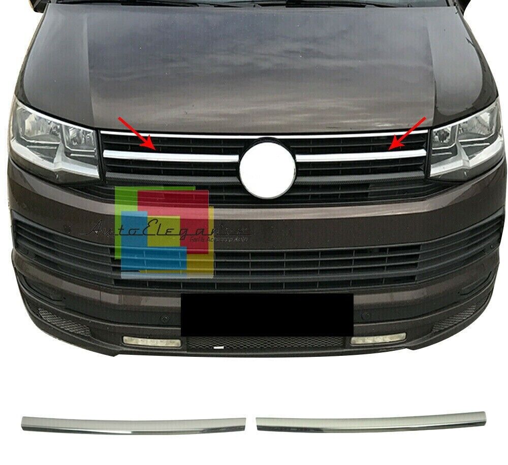 VW T6 TRANSPORTER CARAVELLE MOULURE AVANT CHROME CALANDRE INOX