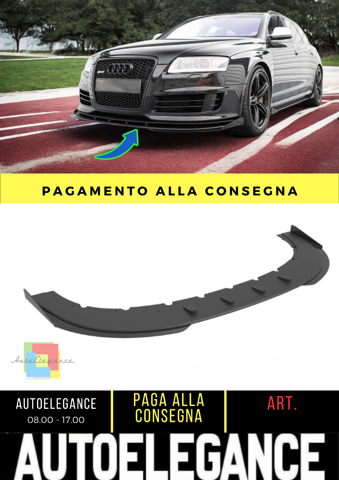 Splitter anteriore Street Pro + alette Audi RS6 Avant C6