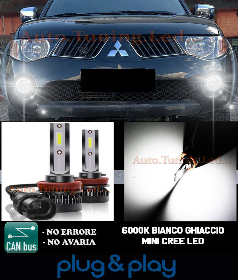 LAMPADE FENDINEBBIA A LED CREE MITSUBISHI L200 CAMBUS GHIACCIO 8000LM
