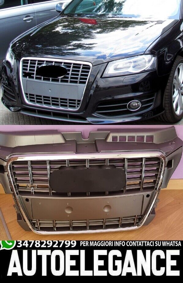 Gitter Vorne Audi S3 A3 8P 2008-2012 Facelift Verkleidung S3 ABS Satin