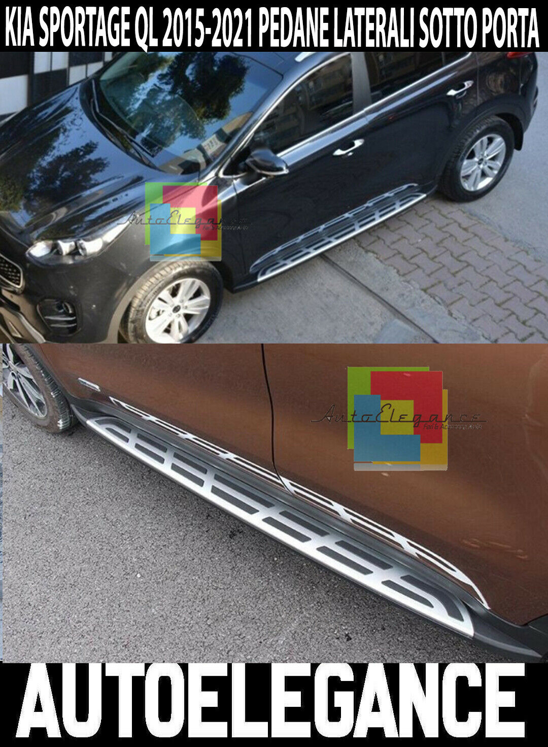 Trittbretter Seitenlichter Kia Sportage Ql 2015-2021 Unten Anschluss Farbe & PVC