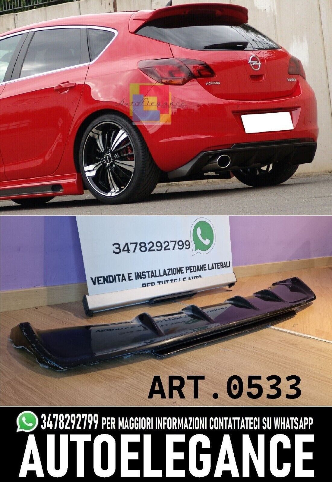 DIFFUSOR GEEIGNET F&Uuml;R OPEL ASTRA J 5 T&Uuml;RER 2009-2014