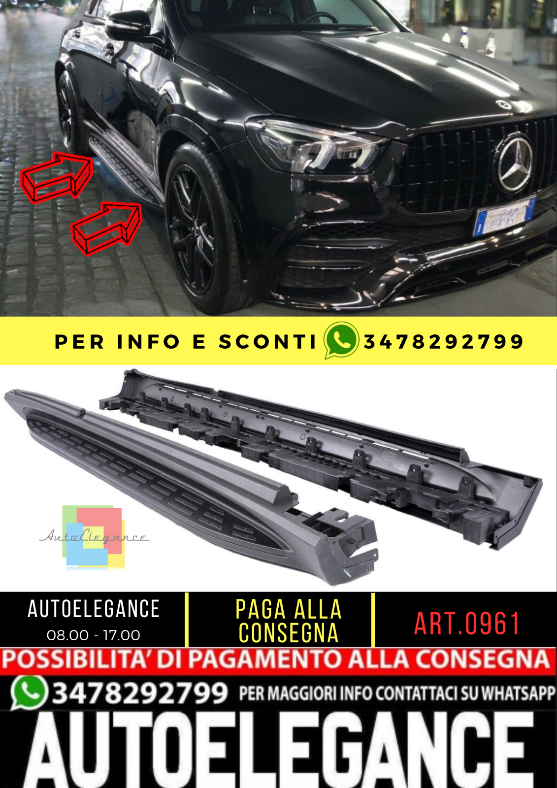 0961 ? Trittbretter Seitenlichter Geeignet f&uuml;r Mercedes Benz Gle W167 SUV