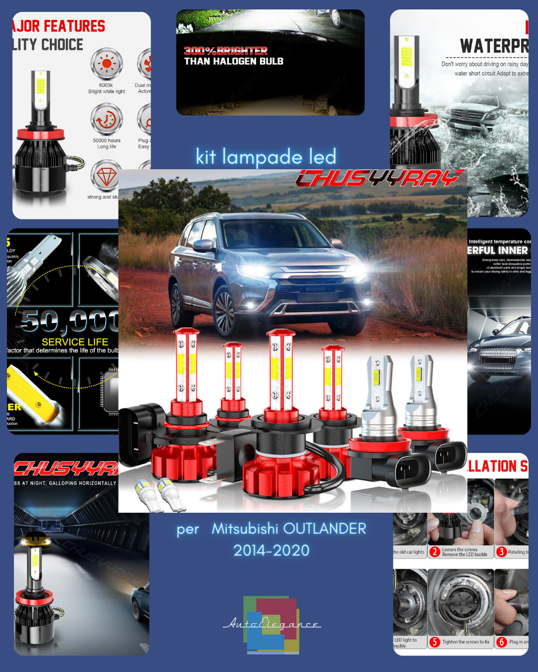 kit lampadine a led adatto per  Mitsubishi OUTLANDER 2014-2020